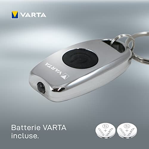 Varta Portachiavi in metallo con luce LED con 2