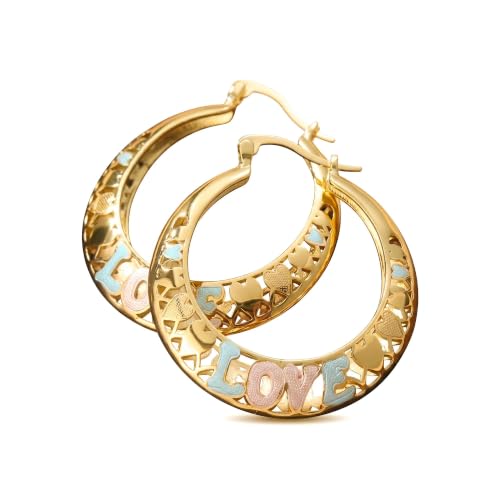 Gold Love Hoop Earrings