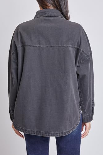 Royalty For Me womens Ymi Jeans Women’s Oversized Shacket With Front Patch Pockets3