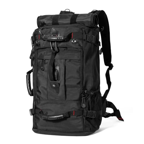 Image of YOUMIAN Large Capacity For Travel Hiking Sports Carry On Backpack Durable Convertible Duffle Bag Laptop airplane (BLack, 45L-Normal)