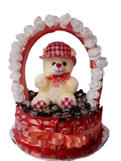Butterfly chocolate royal Gift Hamper with Kitkat x 25|tissue flower x 30| Melody x 30 (Teddy)