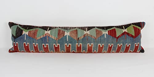 King Size Kilim Pillow Cover 12X47 Inch Handmade Lumbar Oriental Kilim Pillow Bedding Organic Oblong Accent Cushion Cover Huge Twin Extra Long Pillow #TOP18