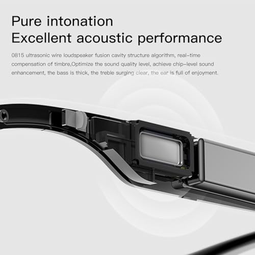 AI Translator Okulary, Bluetooth Smart Glasses Wsparcie 160 Język Tłumaczenie w Czasie Rzeczywistym, Kontaktowanie z kontrolą Inteligentne Okulary do Podróży Muzyka Sportowa