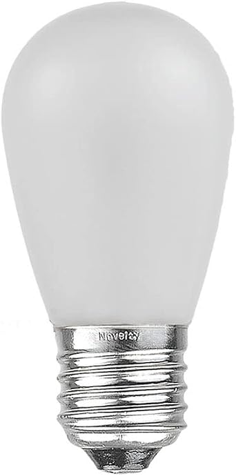 Novelty Lights 25個パック S14 LED プラスチック フレックス フィラメント 屋外 テラス グローブ 交換用電球 つや消し 温白色 調光可能 E26 並形口金 0.8ワット