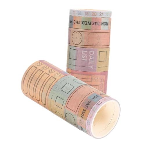 TIDTALEO 10ロール 和紙マスキングテープ巻 手帳用プランナー用書き込み可能な月間日付ラベル 多用途クラフト用紙テープ