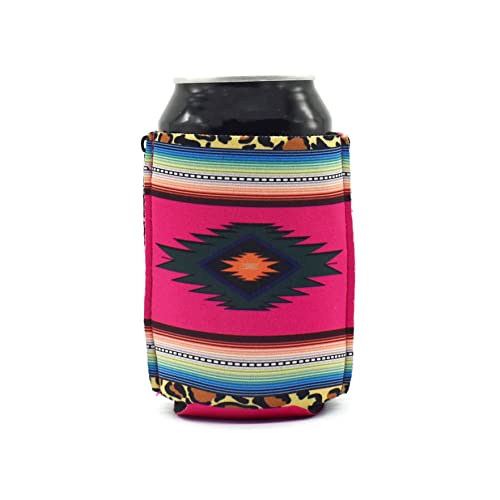 Image of ZipSip NONMAGNET - Adjustable All-In-One Coozie with Zippers for Cans, Bottles, Slim Cans, Pint Glasses, Party Cups, Coffee - Can Cooler - Insolated Neoprene Sleeve - Serape, Medium