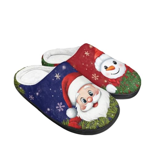 Pantoufles de Noël pour femme chausson chaud homme hiver confortable taille 11/11.5 UK Wide
