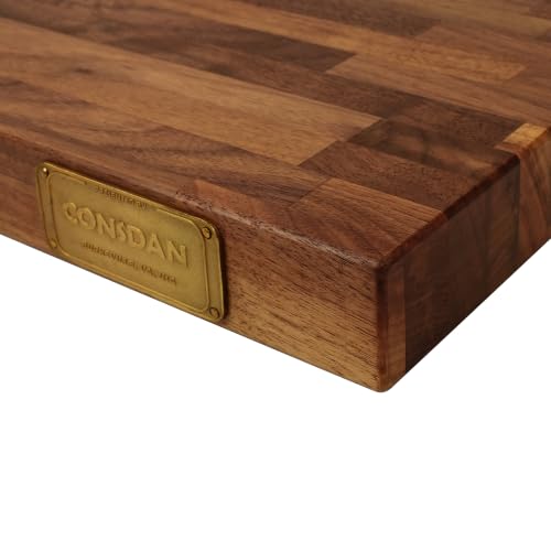 Image of CONSDAN Butcher Block Counter Top, Walnut Solid Hardwood Countertop, Wood Slabs for Kitchen, Reversible, Both Side Polished, Prefinished with Food-safe Oil, 1.5 inch Thickness, 36 inchx25 inch