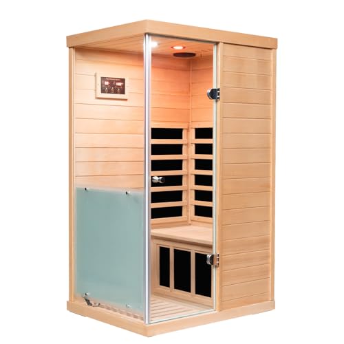 KUNSANA 1 Person Infrared Saunas, Infrared Sauna with Red Light Therapy, Personal Infrared Sauna