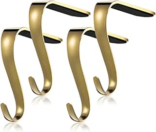 Christmas Stocking Holders Metal Mantel Stockings Hangers Shelf Fireplace Garland Mantle Grips Set (Bronze Color, 2)