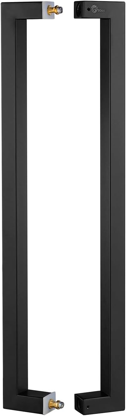 TOGU TG-R3825 900mm/36 inches Solid Standoffs Heavy-Duty SUS 304 Square/Rectangle Shape Stainless Steel Push Pull Door Handle/Barn Door Pull Handle/Glass Pulls,Matte Black Finish