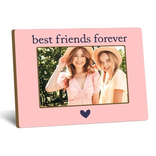Bltgh Best Friend Picture Frame Friends Frame 4x6 BFF Gifts for Friends Forever Birthday Gifts Ideas Wooden Tabletop Photo Frame for Home Office Desk Decor