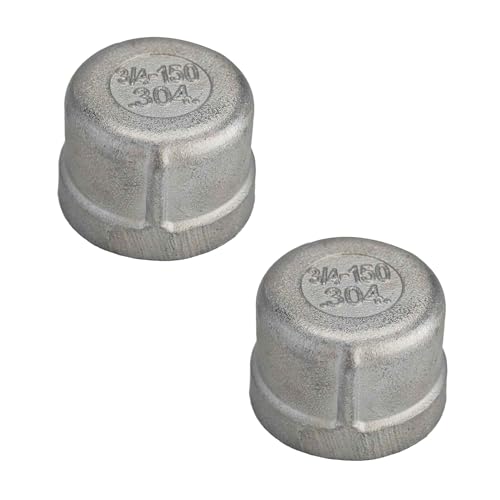 Runseaway 2Pcs 304 Stainless Steel Pipe Cap, 3/4