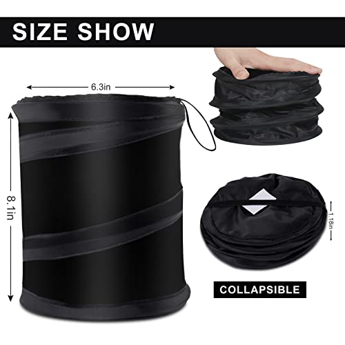 Renzhichu Car Trash Can, Mini Car Accessories With Lid And Trash Bag, Cute Car Organizer Bin, Small Garbage Can For Storage And Organization (6.3X3.3X5.5In) (Black Trash Can) (Black2) #TOP3