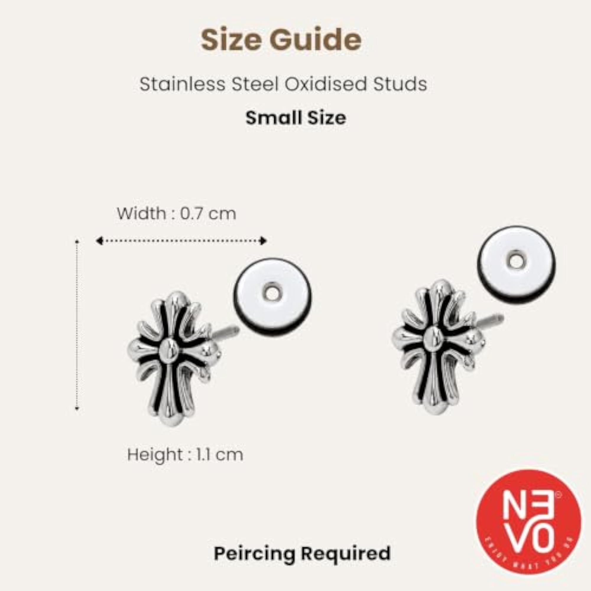 Men's Silver Stainless Steel Crossflare Stud Earrings