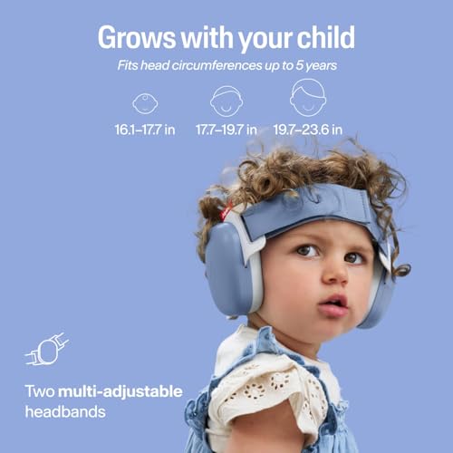 Image of Alpine Muffy Baby Comfort - Protects Hearing for Babies and Toddlers - CE & ANSI Certified - Headband for Safe fit & Comfort - Adjustable for Ages 3-48 Months - 24dB Sound Reduction, Denim