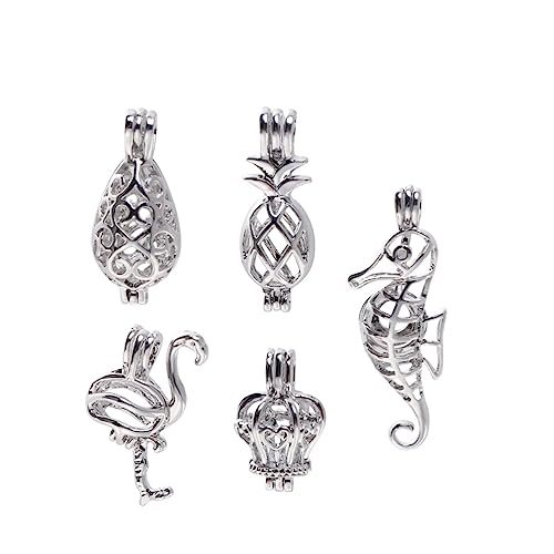 SEWACC 10 Pçs Colar De Prata Pingente Colar Pérola Neclace Liga Slide Pingente Pulseira Encantos Faç