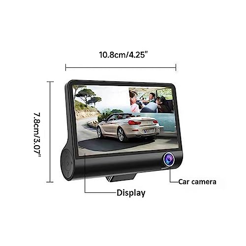 DVR de voiture 3 caméras avec grand écran de 4 pouces pour vision intégrale