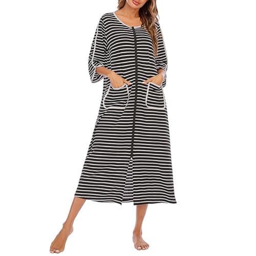 Robe de nuit facile à enfiler avec fermeture éclair pour éviter la chaleur