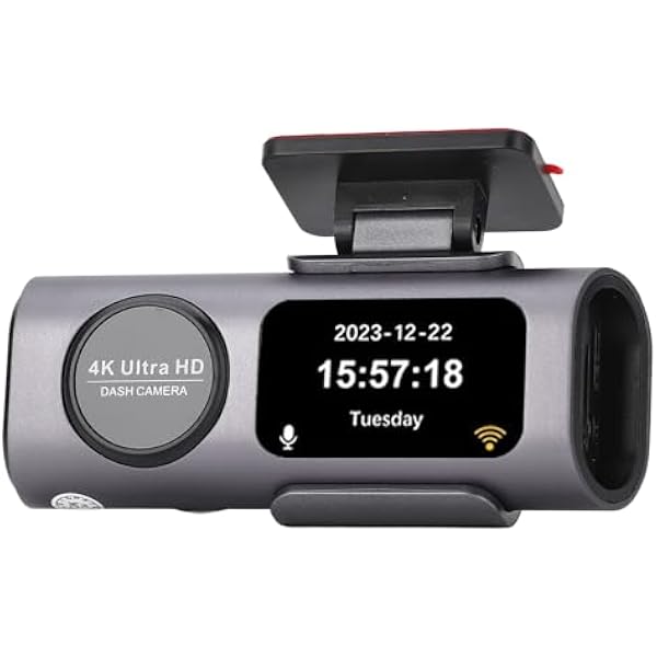 Kamera Samochodowa z Przodu i z Tyłu, Kamera Samochodowa z Dwoma Obiektywami 4K 1080P do Samochodów z Wyświetlaczem o Przekątnej 1,47 Cala, Szerokim Kątem 170° i 140°,