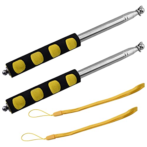 Image of Othmro 2Pcs Hollow Telescopic Teachers Pointer, Teaching Pointer Stick for Classroom, Metal Hand Retractable Pointer Extended Length 63 inch, Handheld Presenter Whiteboard Pointer (Orange)