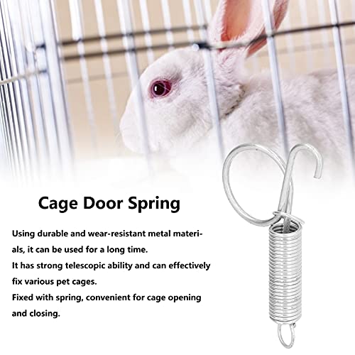 Image of Spring Cage Door Hook, Cage Door Spring Hook Metal Finger Spring Hook 20 PCS for Fixing Rabbit Pet Cage Door Farming Equipment(L)