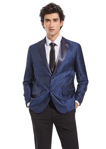 Lucky Paisley Dinner Jacket, Skinny Fit, Two Button Closure, Notched Lapel
