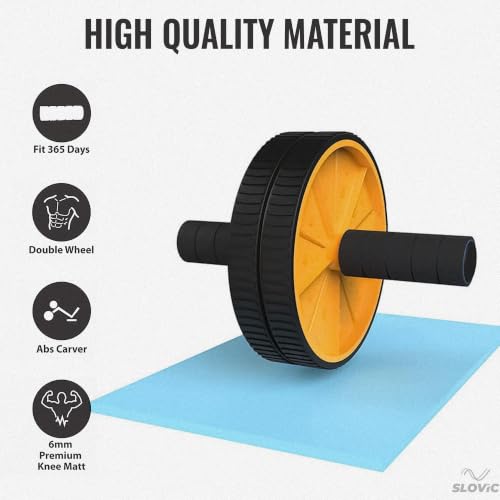 Image of Slovic Abs Roller for Men & Women | Dual Wheel Ab Roller for Core | Gym Equipment for Home Workout | Durable Abs Exercise Equipment