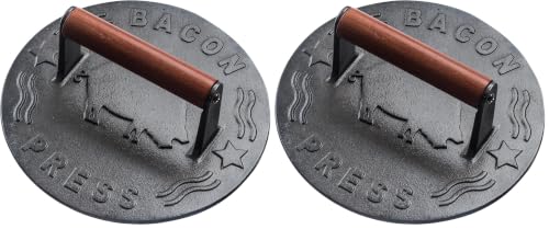 Image of Heavy-Duty Cast Iron Burger Press 7 Inch Round Burger Smasher, Grill Press for Cooking Burgers, Bacon, Sandwiches, Steak, Ground Beef, Meats, Sausages (Pack of 2)