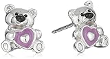 Hallmark Jewelry Girls Sterling Silver Teddy Bear Stud Earrings