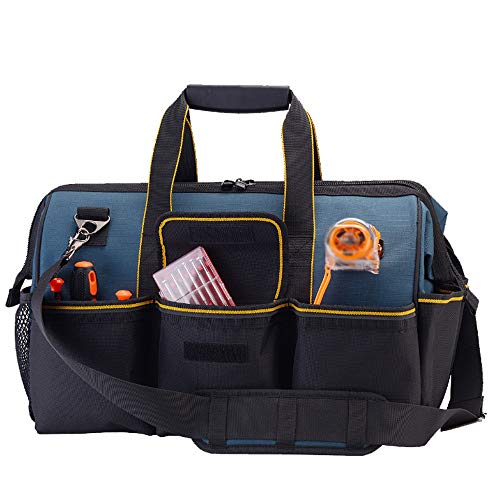 Werkzeugtasche Organizer, Heavy Duty Werkzeugtasche Starke Tasche, Kunststoff-Boden Elektriker-Tasche mit verstellbarem Schultergurt