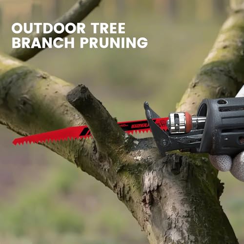 LOZAGU 9-Inch Wood Pruning Reciprocating Saw Blades, 6-Piece, 5TPI Wood Saw Blades