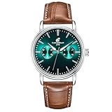 CARIBBEAN JOE Orologio da polso analogico da uomo, design classico con cassa rotonda, movimento al quarzo, quadrante decorativo, stile casual, alla moda, da indossare tutti i giorni e come regalo