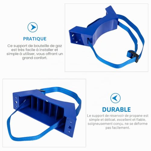 OUNONA Support Mural Pour Bouteille De Gaz Support De Réservoir De Propane Et D'Azote En Abs Lot De 3 Avec 6 Vis D'Extension Et 3 Sangles Pour Camping-Car Et Usage Extérieur – vue 6