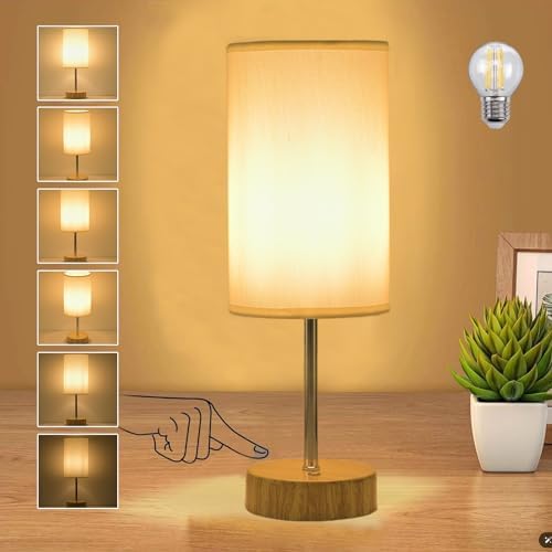 FANHAO Touch Bedside Table Lamp, Portable 4000mAh Cordless Rechargeable