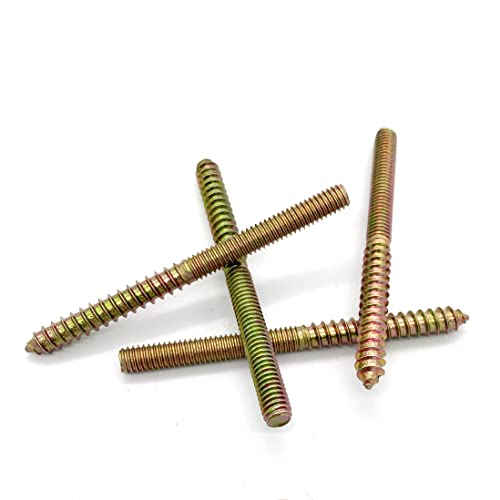Image of 8 Pack 5 /16-18 x 4 Inch Hanger Bolts 5 /16-18 inch Double Headed Bolts 5 /16 Wood Dowel Screw Self-Tapping Screw Hanger Bolts for Furniture Screws Double Screw Threaded Rods Bolt 100mm Length