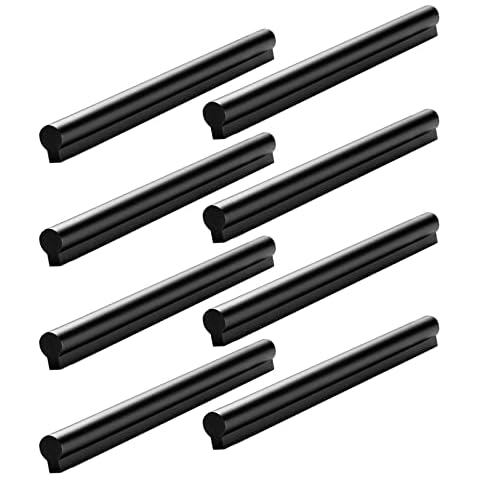 WYQSX 8 Stück Schrankgriffe Schwarz Möbelgriffe Alu Küchengriffe Schubladengriffe Lochabstand 160mm Griffe Cover
