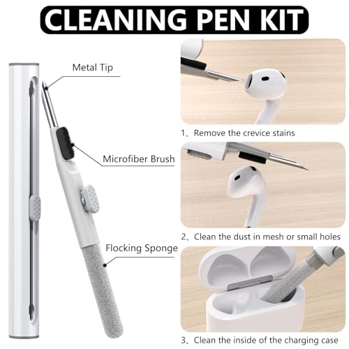 Ljusmicker AirPods 4 Case Cover 2024 - Soft Silicone, Shockproof, Red with Cleaner Kit & Keychain - 5