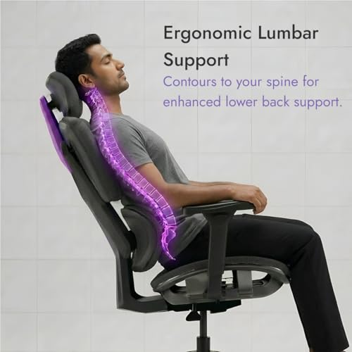 Image of Kreo Premium Gaming Chair - Ergonomic Mesh & Fabric Chairs with Adjustable Armrests, Recline & Lumbar Support, BIFMA Certified (Actus)