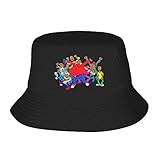 DSERC Fat Cartoon Albert and The Cosby Anime Bucket Hats Sun Hat for Women Men Beach Fisherman Cap Outdoor Vacation Travel Black