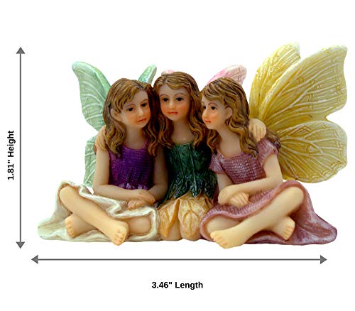 Pretmanns Fairies For Fairy Garden - Garden Fairy Figurines - Garden Fairies For A Miniature Fairy Garden - Adorable Sitting Fairy Garden Fairies - 1 Piece Sister Fairies #TOP1