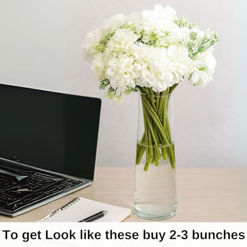 Image of SATYAM KRAFT 1 Pcs Artificial Dahlia Flower Bunch - 7-Stem Faux Bouquet for Home, Office, Wedding & Party Decoration - Realistic Fabric Flower Arrangement (Without Vase) (White)