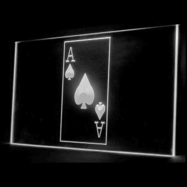 Miniatura 2 de 130030 Ace Spade Poker Casino Room Home Decor Display LED Light Letrero de neón (12 x 8 pulgadas, blanco)