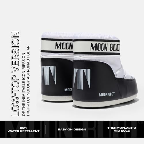 Moon Boot, Icon Low Insulated Slip On Unisex Snow Boots, 9-10.5 Men/10-11.5 Women, White Monocolor — view 4