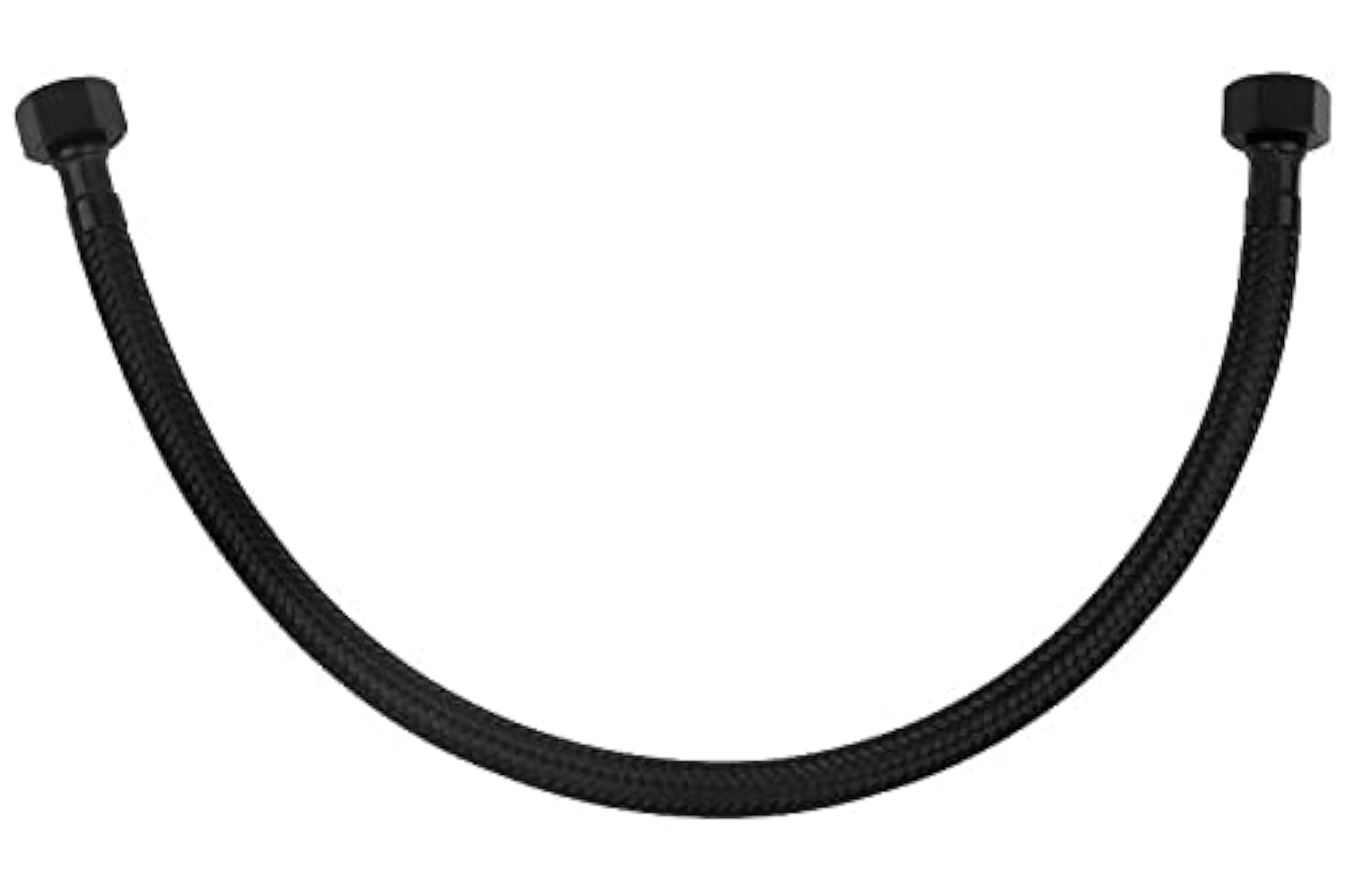 40cm 3/8" x 3/8" Inch BSP Black Nylon Braided Flexible Faucet Flush Hose