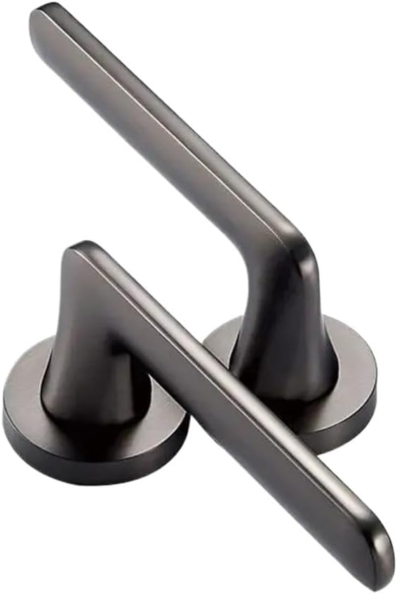 1 Set of Silent Door Lock Indoor Bedroom Solid Wood Door Handle Lock with Key