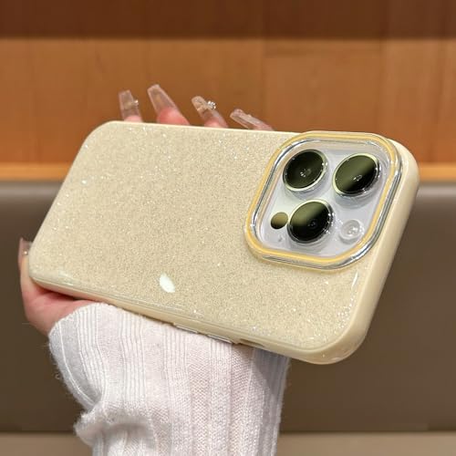 Coque antichoc à paillettes iPhone 14 jaune silicone