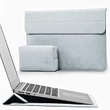 Se puede usar como soporte para portátil: La solapa se puede plegar de forma triangular, convirtiendo la carcasa en un soporte para computadora portátil que sea cómodo para escribir y que ayude a mantener su computadora portátil fresca