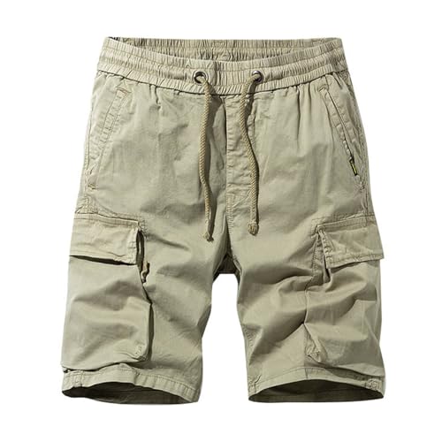 Pantalones cortos para hombre 2026 pantalones cortos cargo casuales pantalones cortos de cintura elástica pantalones cortos de verano playa de trabajo pantalones cortos de trabajo 4 bolsillos estilo
