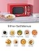 COMFEE' Retro Small Microwave Oven With Compact Size, 9 Preset Menus, Position-Memory Turntable, Mute Function, Countertop, Perfect For Small Spaces, 0.7 Cu Ft/700W, Red, AM720C2RA-R